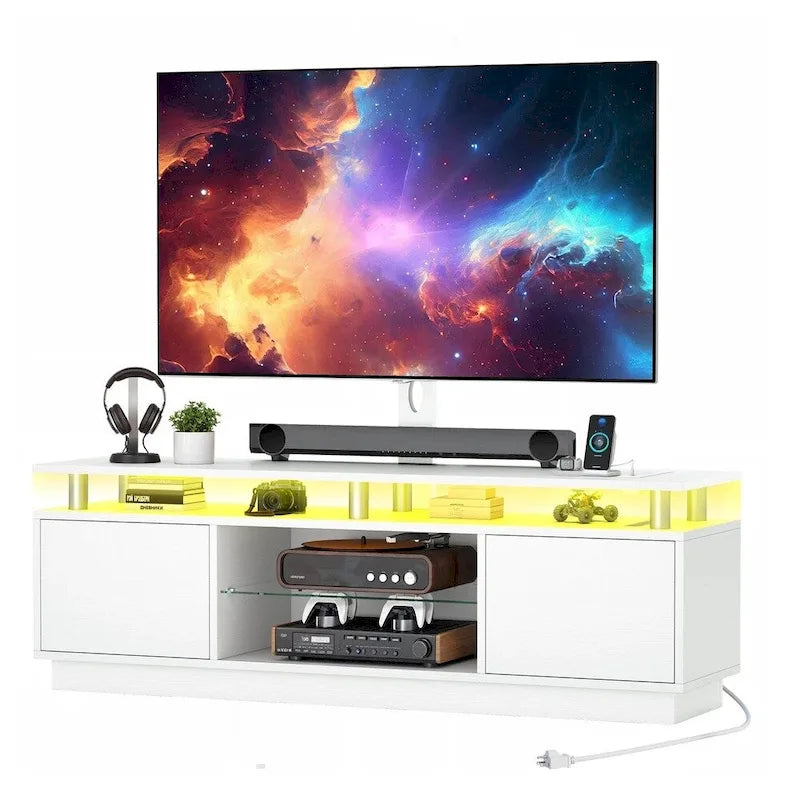 Mobile TV a LED con supporto regolabile per TV da 75 pollici con prese di alimentazione - 73 pollici