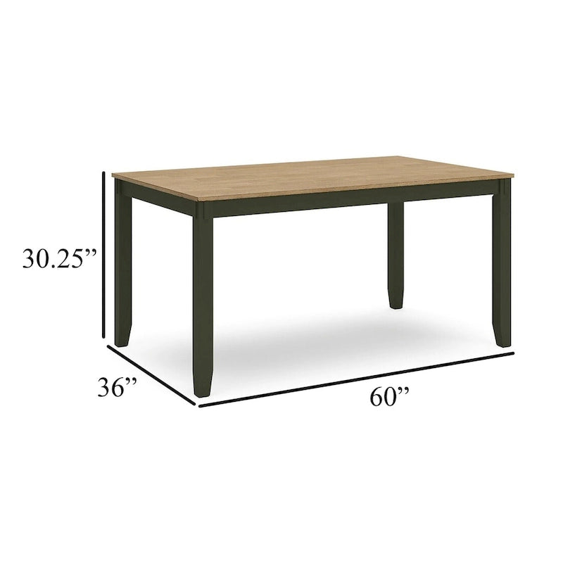 Set tavolo da pranzo Gasy con 4 sedie, 1 panca, legno verde scuro, marrone