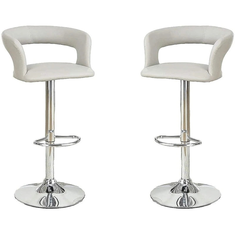Counter Height Bar Stool Set of 2, Adjustable Swivel Bar Stool with Hollow Back, Kitchen Island Stools with Armrests