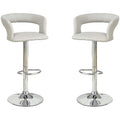 Counter Height Bar Stool Set of 2, Adjustable Swivel Bar Stool with Hollow Back, Kitchen Island Stools with Armrests
