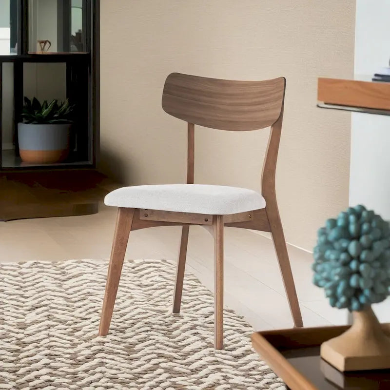 Set di 2 sedie da pranzo in legno color beige chiaro sedia laterale sedia da tavolo da ufficio