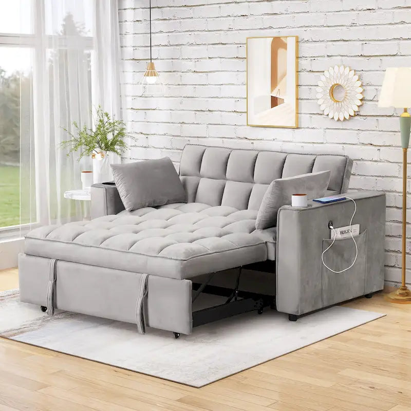 Divano letto multifunzionale Roomfitters 58 4-1 con portabicchieri e porta USB per soggiorno o appartamento