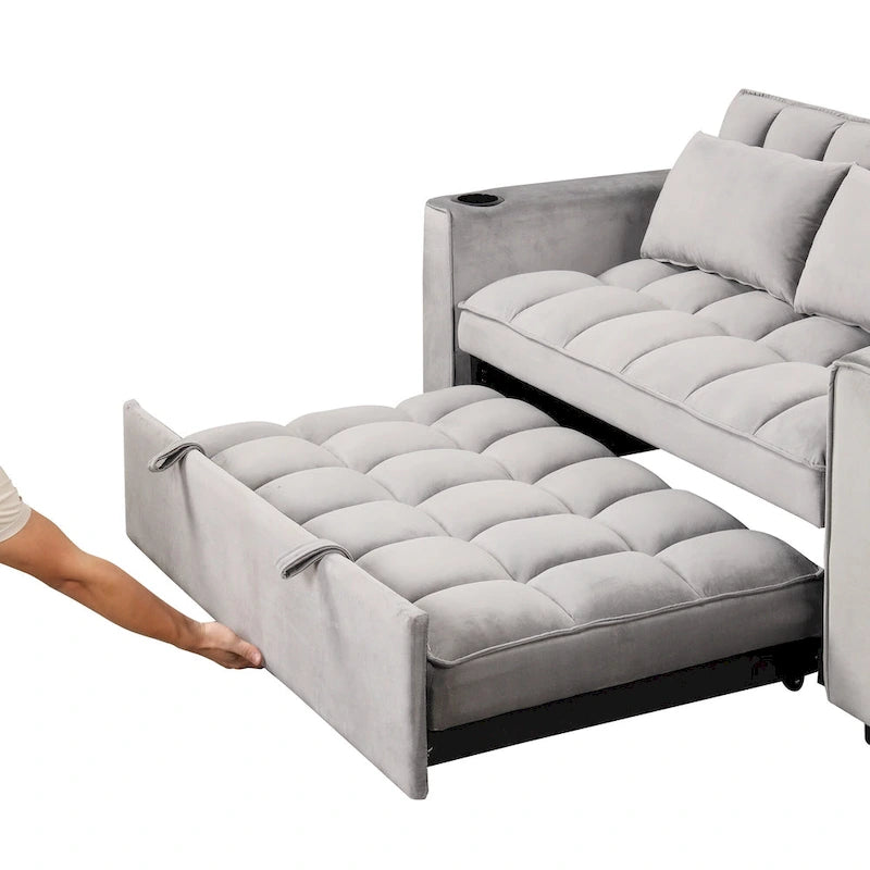Divano letto multifunzionale Roomfitters 58 4-1 con portabicchieri e porta USB per soggiorno o appartamento