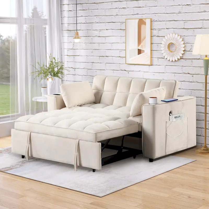 Divano letto multifunzionale Roomfitters 58 4-1 con portabicchieri e porta USB per soggiorno o appartamento