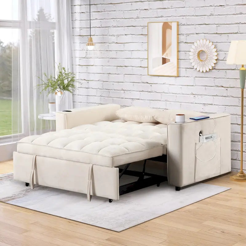 Divano letto multifunzionale Roomfitters 58 4-1 con portabicchieri e porta USB per soggiorno o appartamento