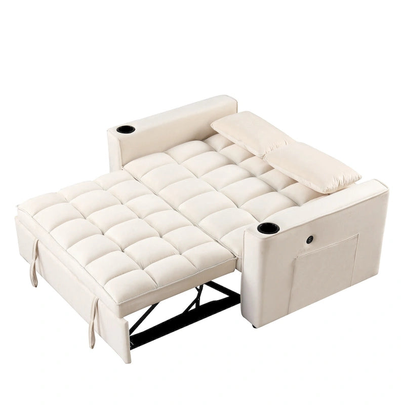 Divano letto multifunzionale Roomfitters 58 4-1 con portabicchieri e porta USB per soggiorno o appartamento