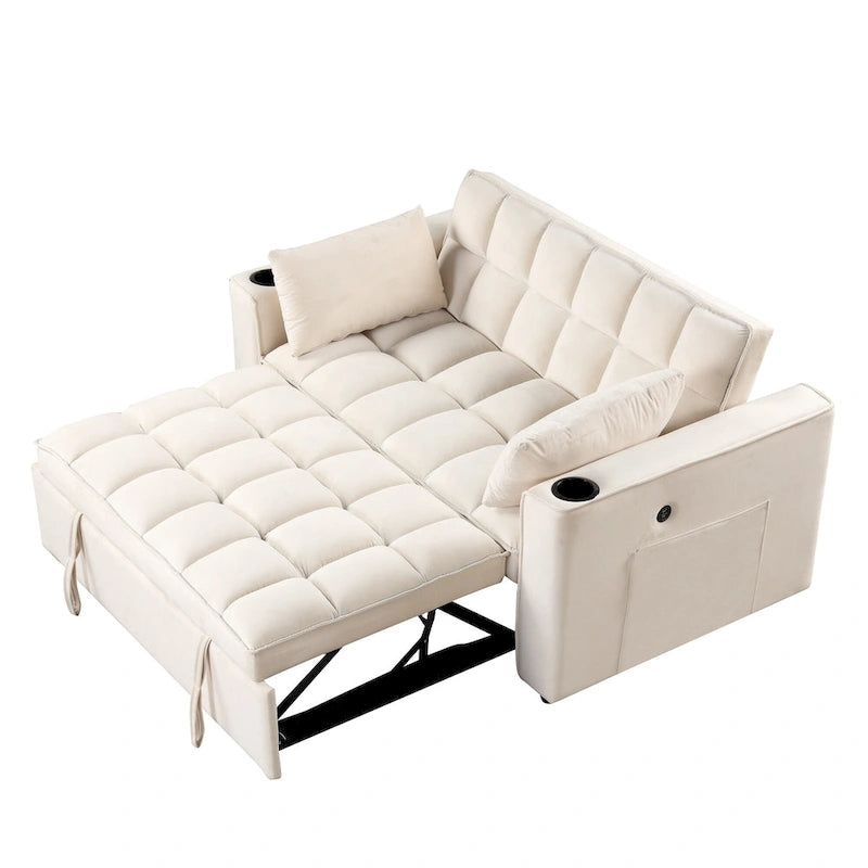 Divano letto multifunzionale Roomfitters 58 4-1 con portabicchieri e porta USB per soggiorno o appartamento