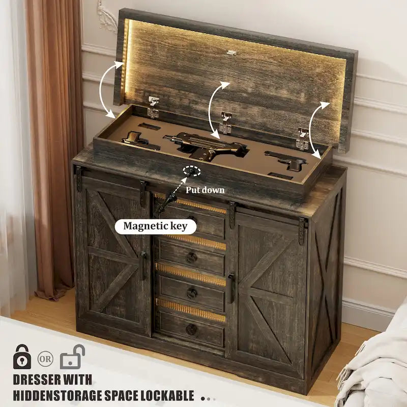Cassettiera a 5 cassetti con luce LED - N/A