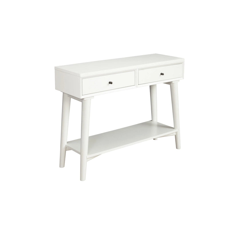Tavolo Consolle in Legno Massello con Cassetti e Ripiano Inferiore - 42 L x 14 P x 33 H