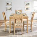 Set da pranzo rettangolare in legno da 5 pezzi, set da cucina con tavolo da pranzo e 4 sedie con schienale a croce per 4-6 persone