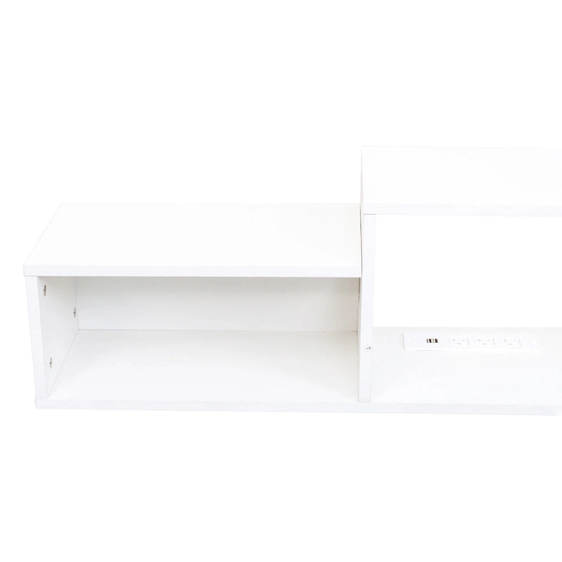 Mobile TV sospeso moderno con 3 ripiani e 20 LED colorati per home theater e ufficio a parete