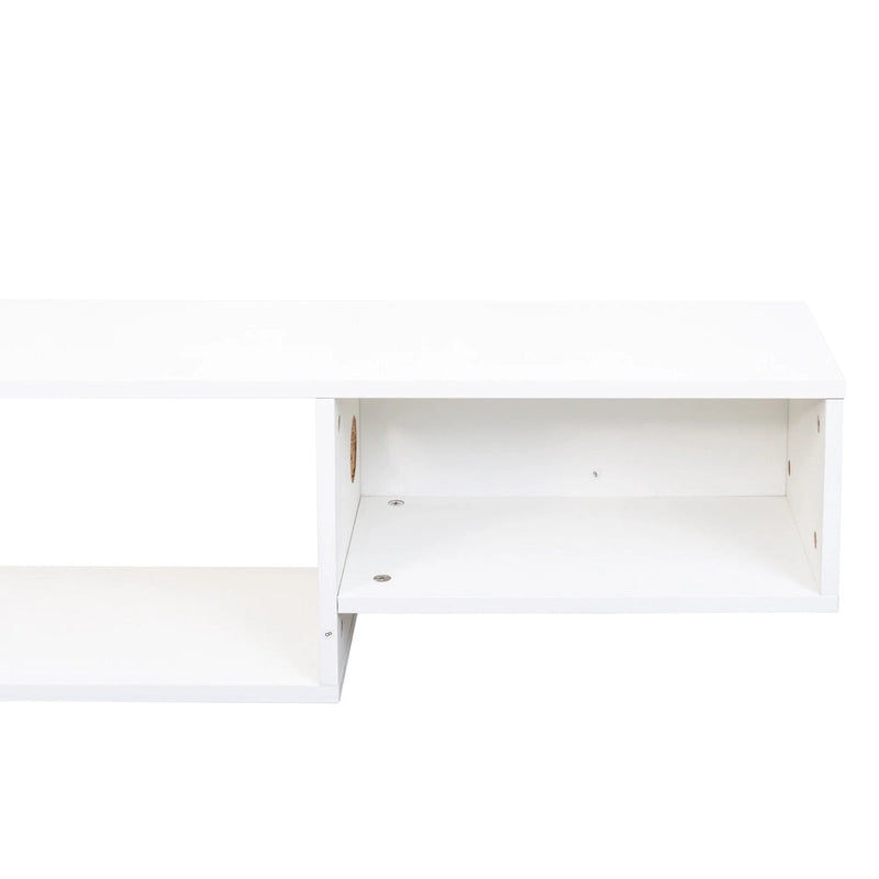 Mobile TV sospeso moderno con 3 ripiani e 20 LED colorati per home theater e ufficio a parete