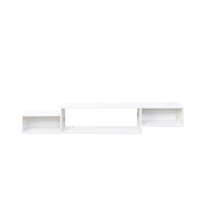 Mobile TV sospeso moderno con 3 ripiani e 20 LED colorati per home theater e ufficio a parete