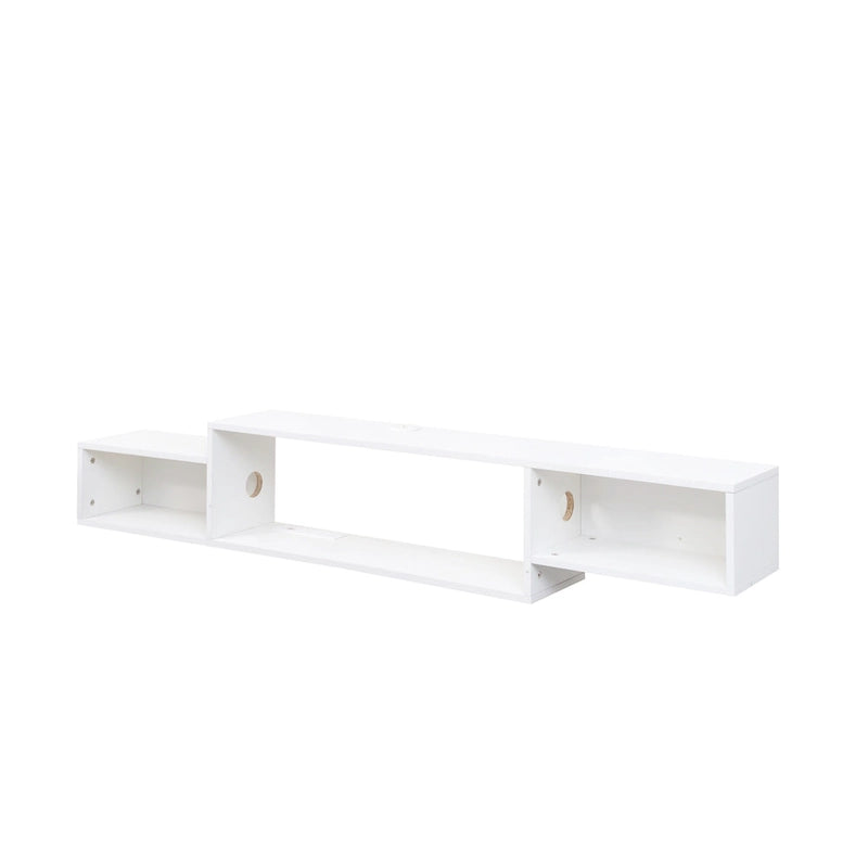 Mobile TV sospeso moderno con 3 ripiani e 20 LED colorati per home theater e ufficio a parete