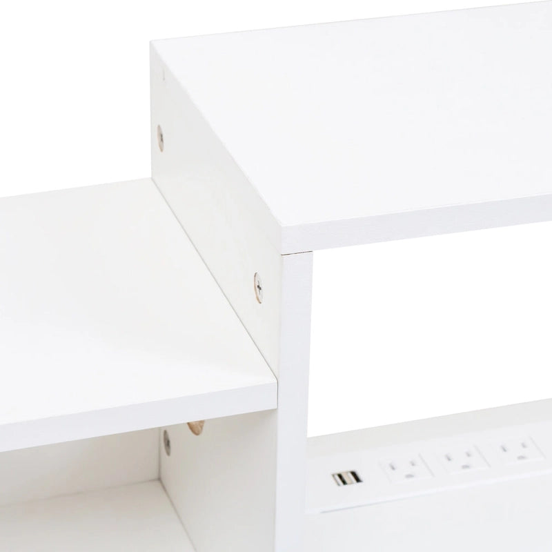 Mobile TV sospeso moderno con 3 ripiani e 20 LED colorati per home theater e ufficio a parete