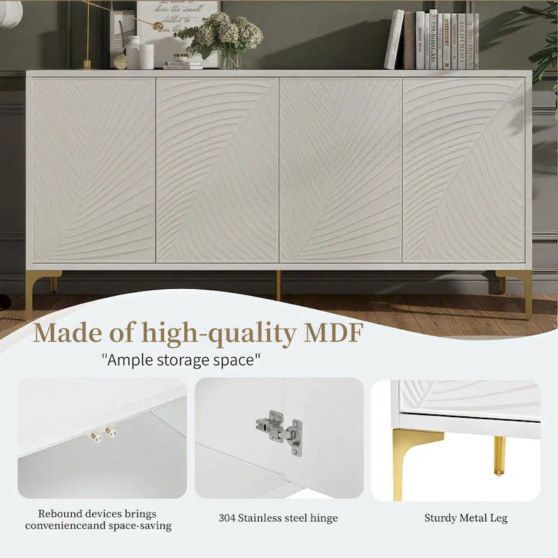 Credenza a quattro ante con ripiani regolabili