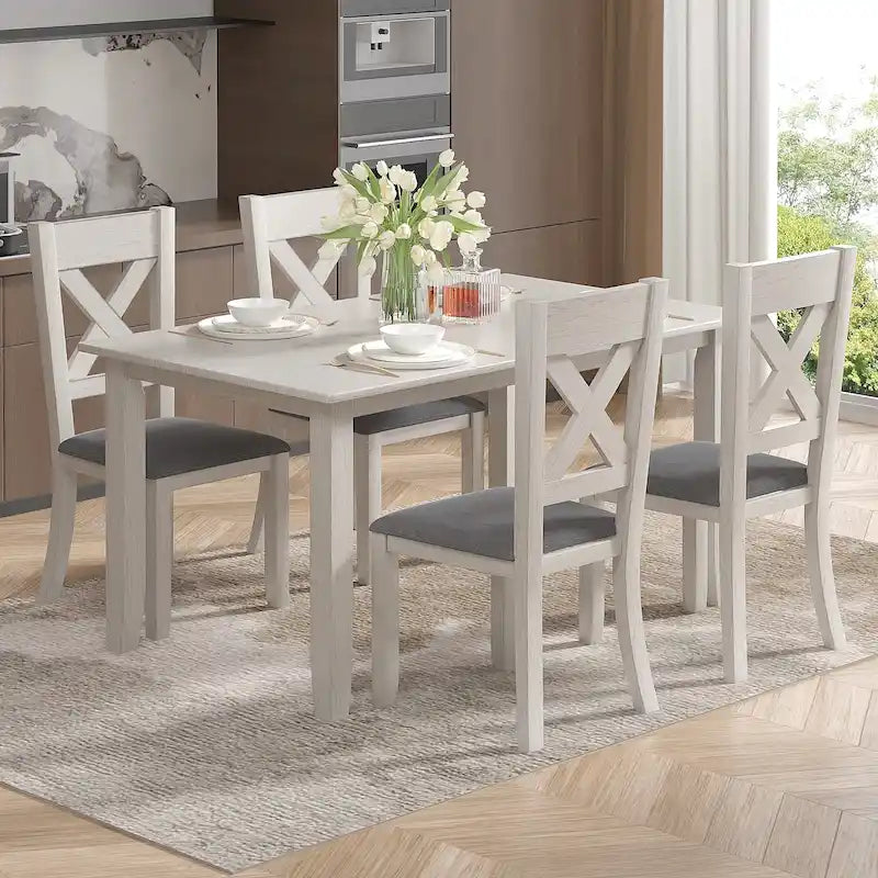 Tavolo da pranzo moderno in legno da 150 cm, tavolo da pranzo rettangolare in legno massello per cucina