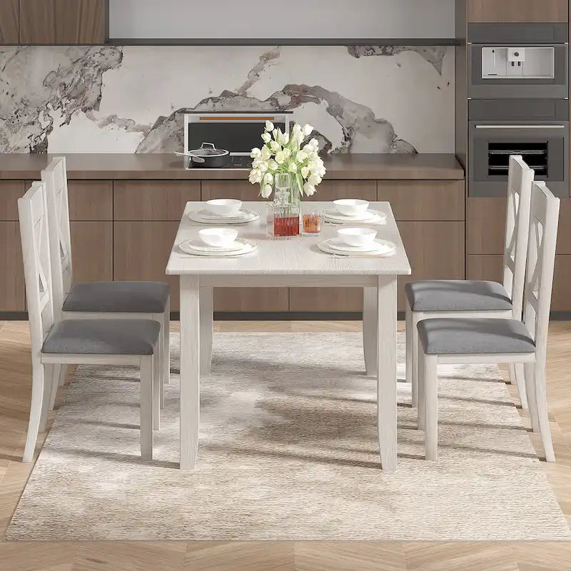 Tavolo da pranzo moderno in legno da 150 cm, tavolo da pranzo rettangolare in legno massello per cucina