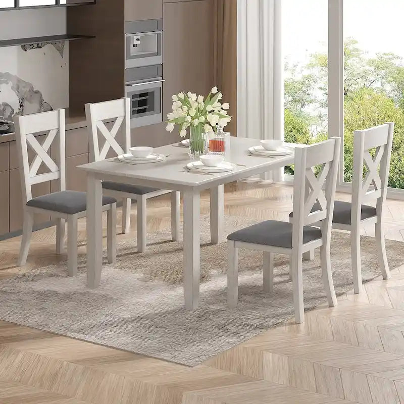 Tavolo da pranzo moderno in legno da 150 cm, tavolo da pranzo rettangolare in legno massello per cucina