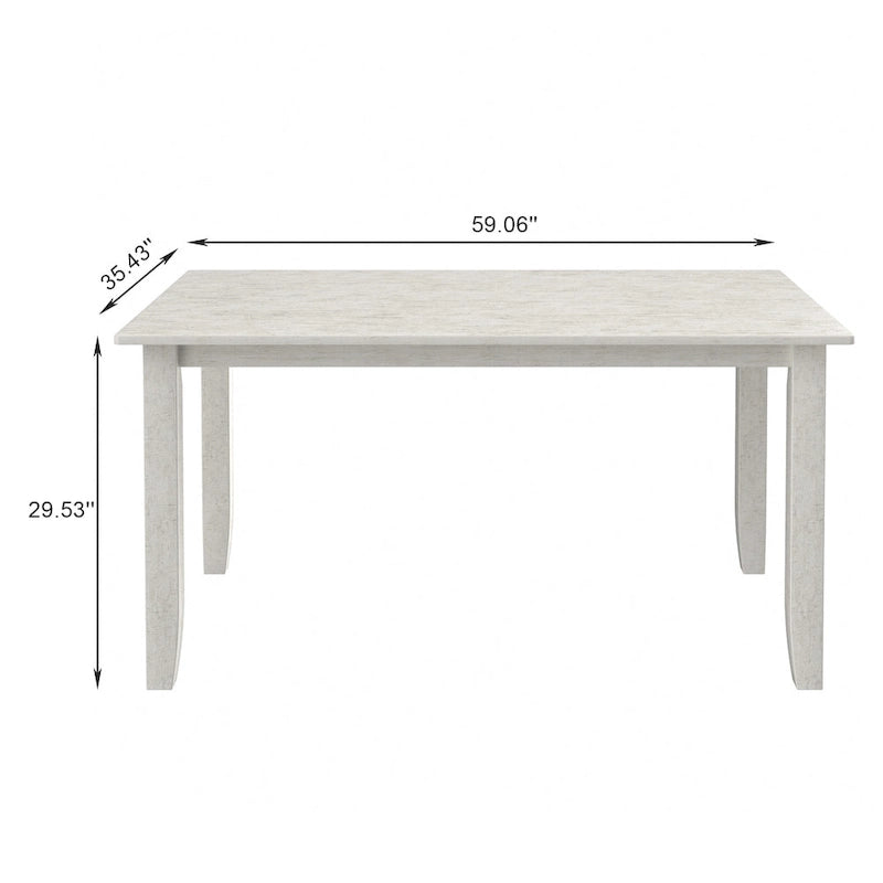 Tavolo da pranzo moderno in legno da 150 cm, tavolo da pranzo rettangolare in legno massello per cucina