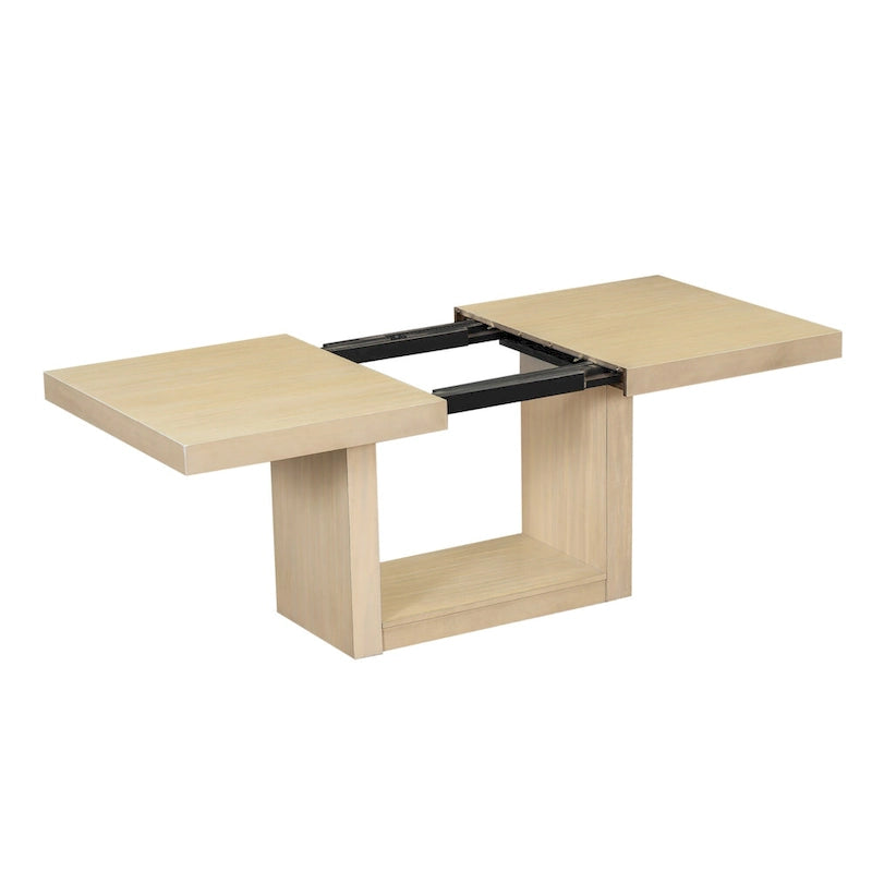 Set da pranzo contemporaneo da 6 pezzi con tavolo a piedistallo e 4 sedie