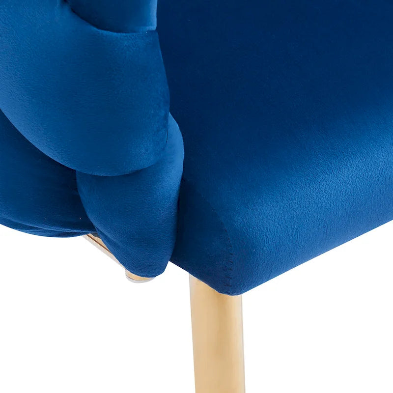 Moderne poltrone in velluto da 75 cm con gambe e struttura in metallo color oro per soggiorno (set da 2)
