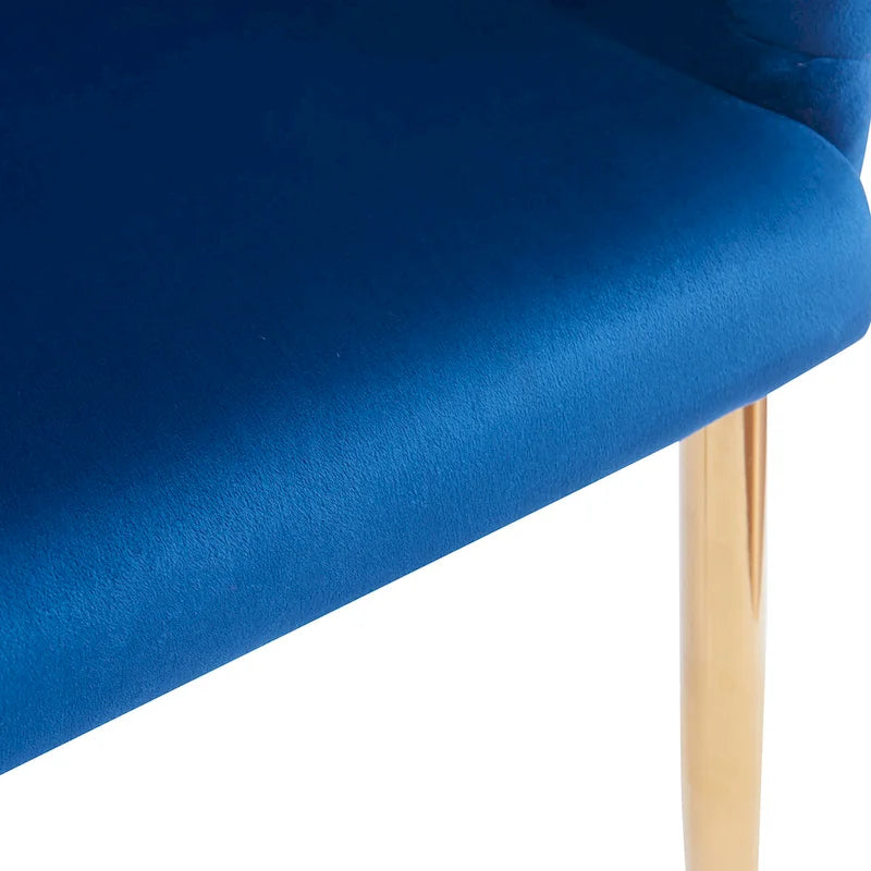 Moderne poltrone in velluto da 75 cm con gambe e struttura in metallo color oro per soggiorno (set da 2)