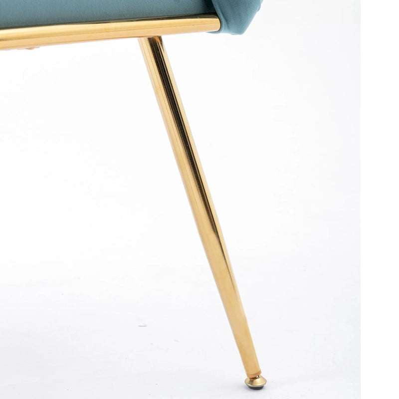 Poltrona accent moderna blu da 28,7 in velluto con gambe in metallo placcato oro