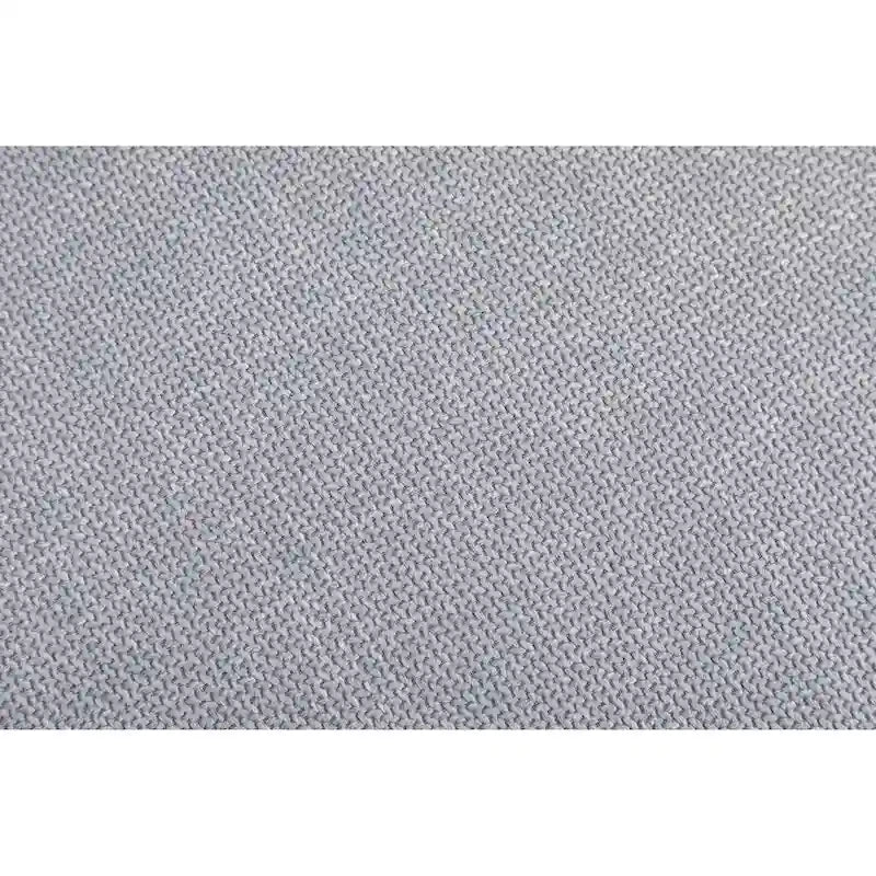 Poltrona girevole moderna azzurra, imbottita, con base rotonda in legno massello marrone, 30.3