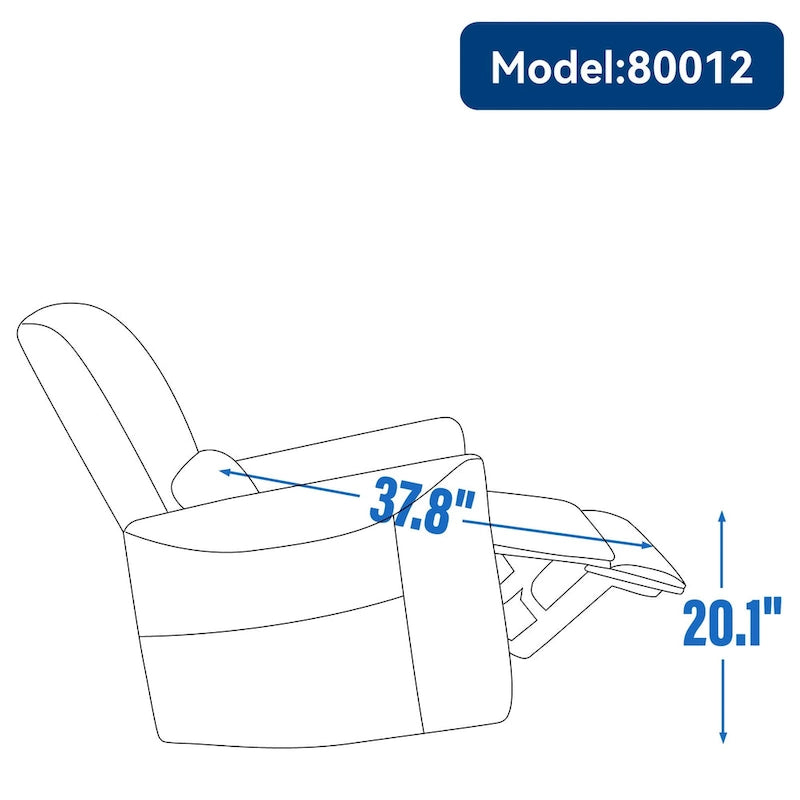 Poltrona Reclinabile Elettrica Ergonomica Marrone con Girevole, Dondolo e Porte USB