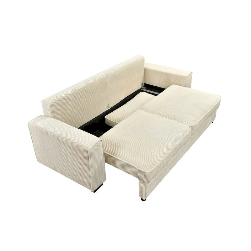 Roomfitters Large Sofa Bed with Storage, Modern 3 Seater Couch Furniture, Upholstered Back Sofa for Small Spaces