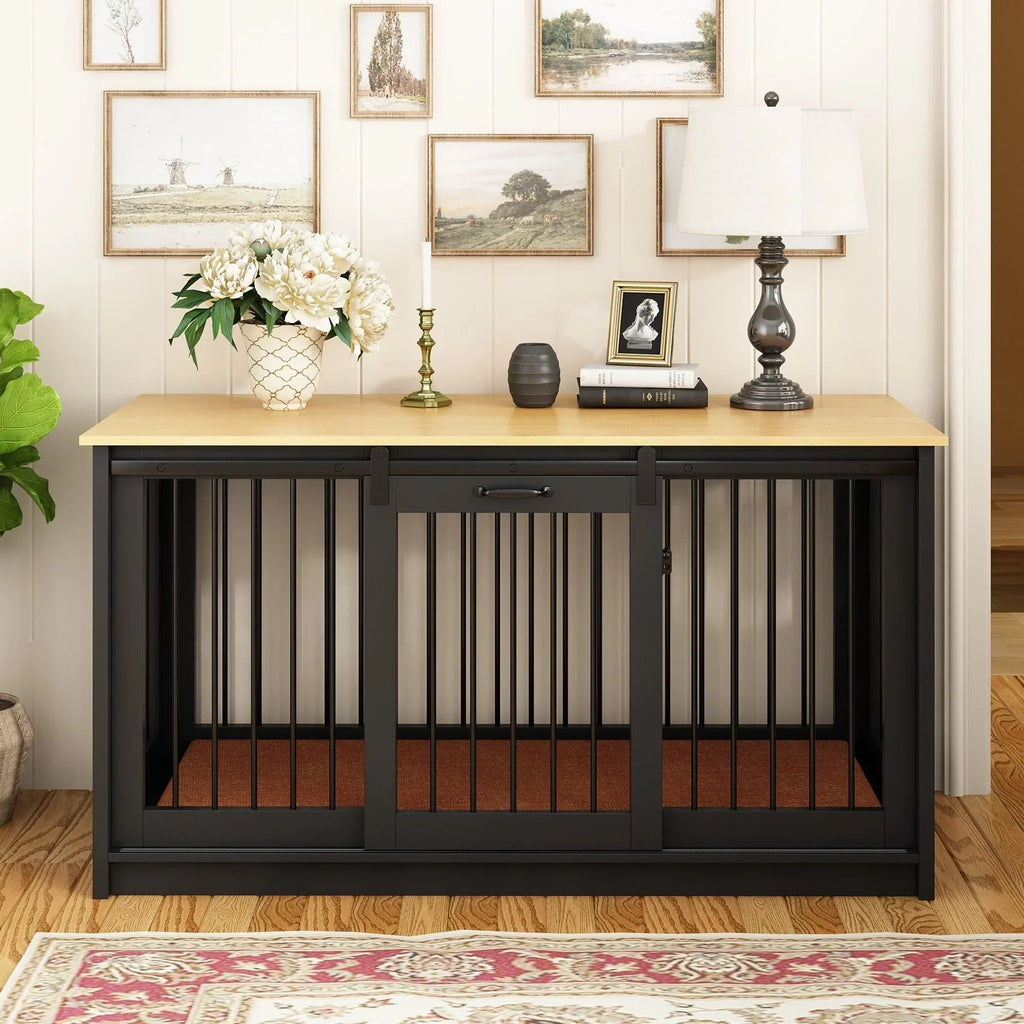 Pet Residence with Iron Tube Reinforcement Stylish & Sturdy Dog Crate