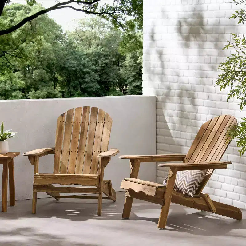 Lot de 2 chaises Adirondack pliantes en bois Hanlee - Christopher Knight Home