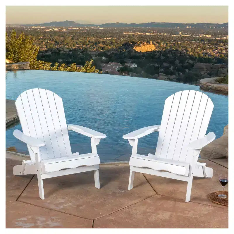 Lot de 2 chaises Adirondack pliantes en bois Hanlee - Christopher Knight Home