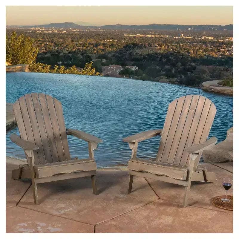 Lot de 2 chaises Adirondack pliantes en bois Hanlee - Christopher Knight Home