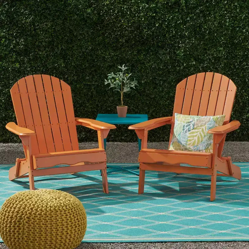 Lot de 2 chaises Adirondack pliantes en bois Hanlee - Christopher Knight Home
