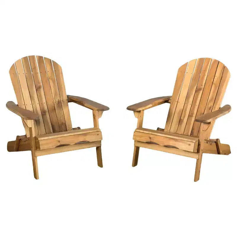 Lot de 2 chaises Adirondack pliantes en bois Hanlee - Christopher Knight Home