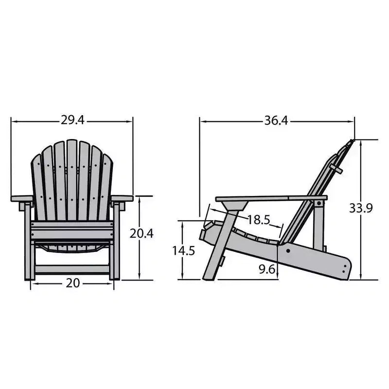 Sedia Adirondack Pieghevole e Reclinabile Hamilton - Highwood