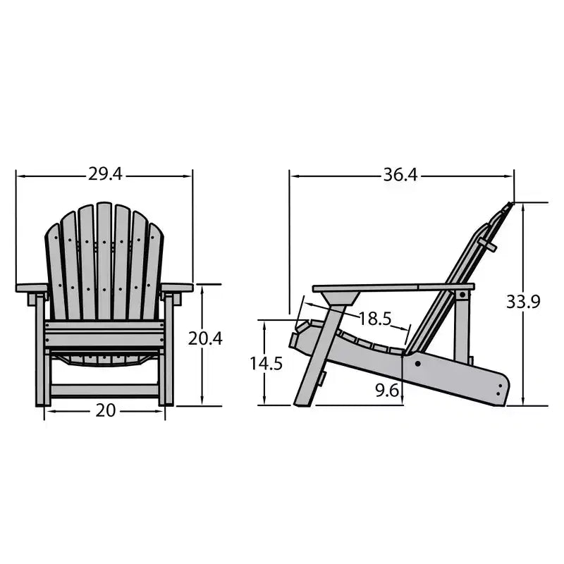Sedia Adirondack Pieghevole e Reclinabile Hamilton - Highwood