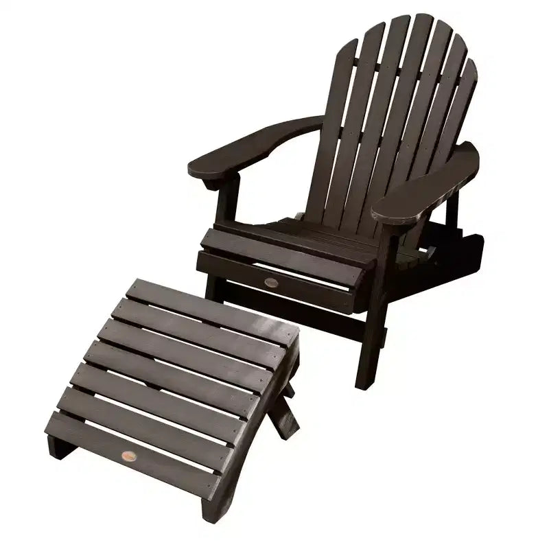 Hamilton Folding & Reclining Adirondack Chair with Folding Adirondack Ottoman - Highwood