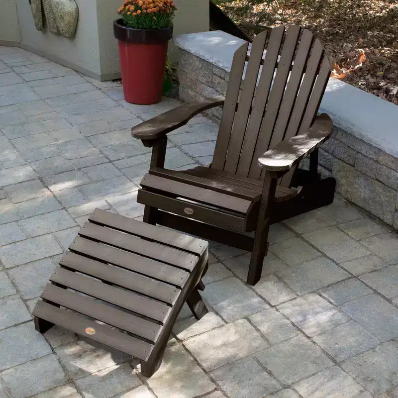 Chaise Adirondack pliante et inclinable Hamilton avec pouf Adirondack pliant - Highwood
