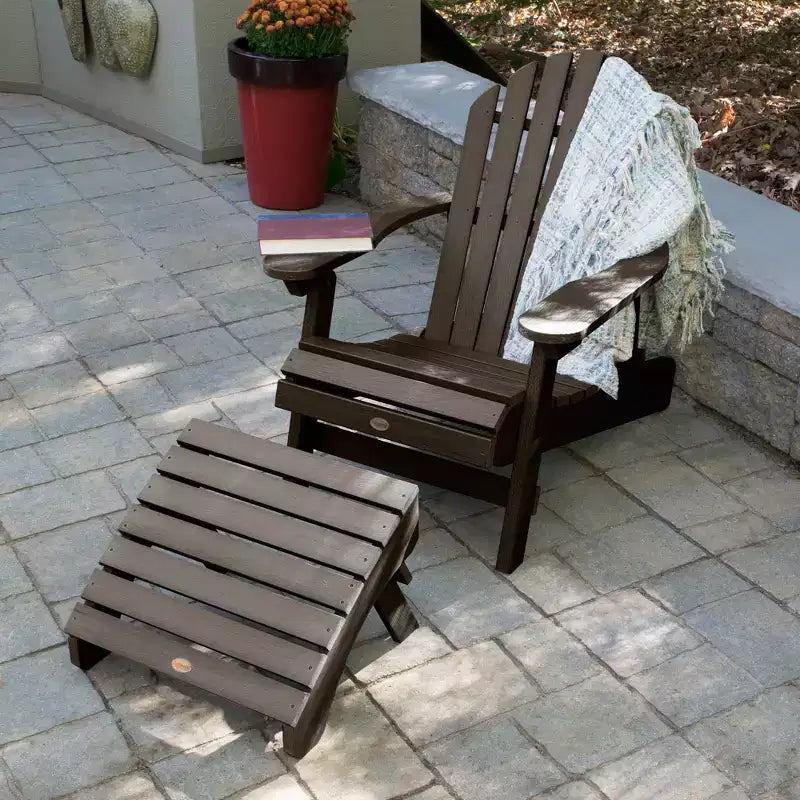 Chaise Adirondack pliante et inclinable Hamilton avec pouf Adirondack pliant - Highwood