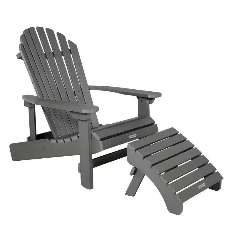 Chaise Adirondack pliante et inclinable Hamilton avec pouf Adirondack pliant - Highwood