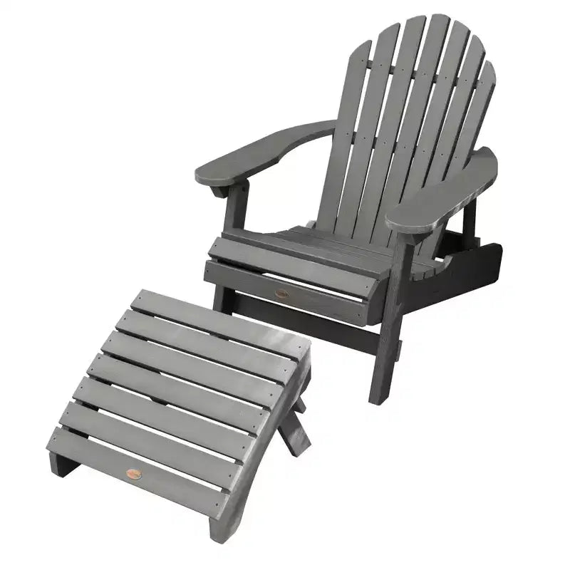 Chaise Adirondack pliante et inclinable Hamilton avec pouf Adirondack pliant - Highwood