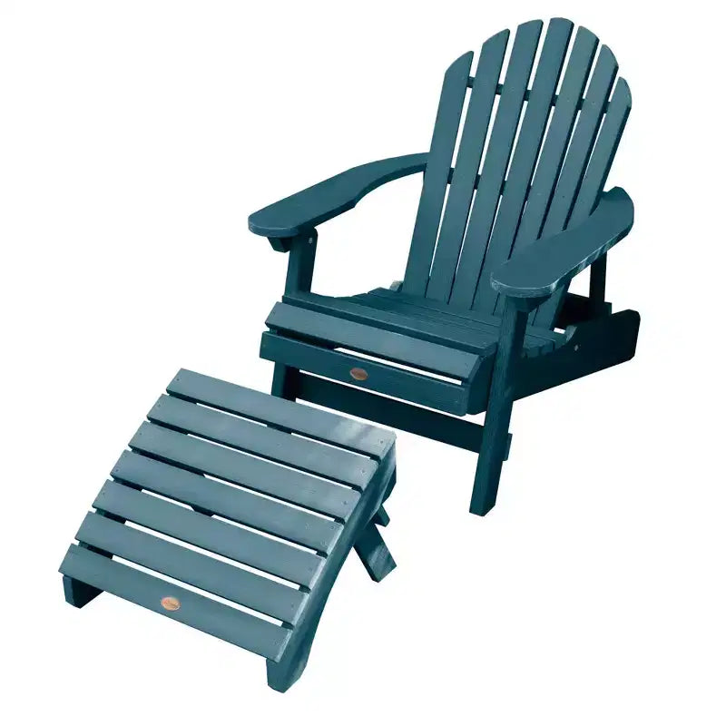 Chaise Adirondack pliante et inclinable Hamilton avec pouf Adirondack pliant - Highwood