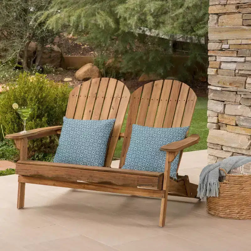 Divanetto da patio Adirondack in legno di acacia Malibu - Christopher Knight Home