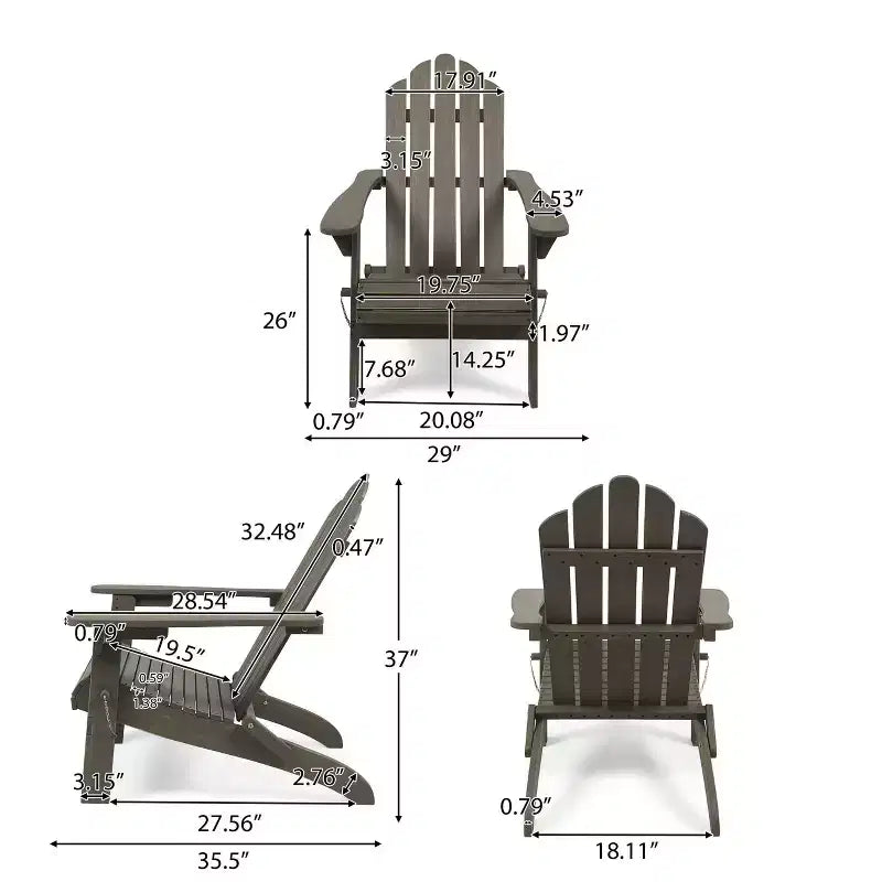 Sedia Pieghevole da Patio Adirondack in Legno di Acacia "Hollywood" - Christopher Knight Home