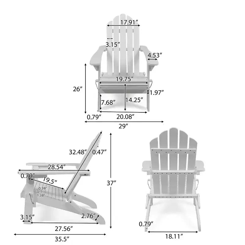 Sedia Pieghevole da Patio Adirondack in Legno di Acacia "Hollywood" - Christopher Knight Home