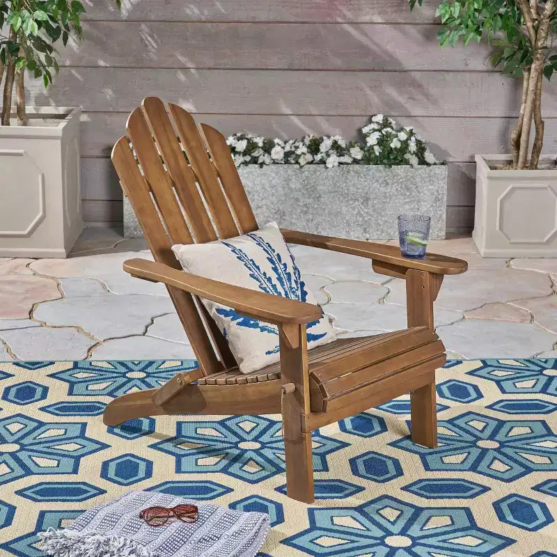 Sedia Pieghevole da Patio Adirondack in Legno di Acacia "Hollywood" - Christopher Knight Home
