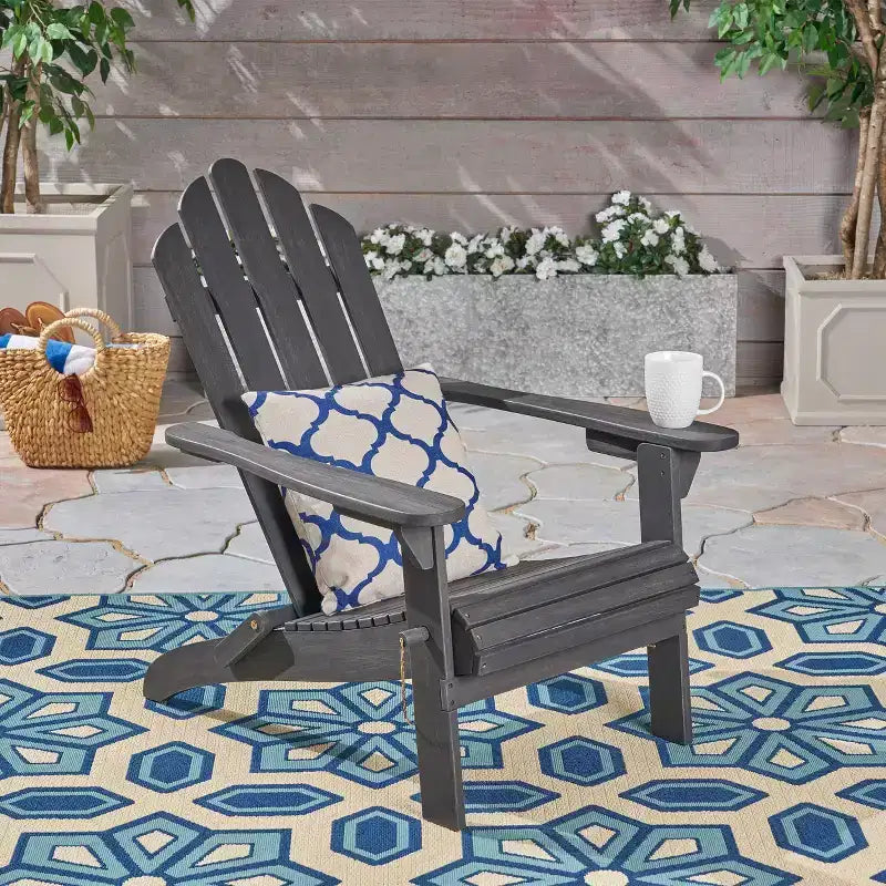 Sedia Pieghevole da Patio Adirondack in Legno di Acacia "Hollywood" - Christopher Knight Home